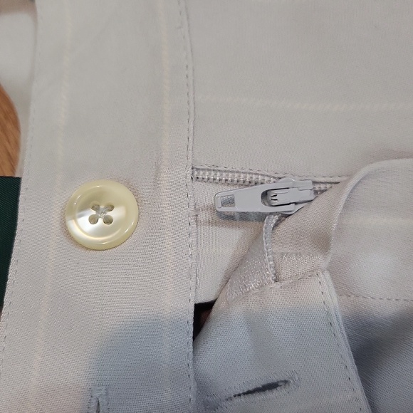 LAUREN RALPH LAUREN Pale Blue White Pinstripe Silk Shelter Island Pants Trousers - Picture 5 of 16